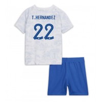 Dječji Nogometni Dres Francuska Theo Hernandez #22 Gostujuci SP 2022 Kratak Rukav (+ Kratke hlače)